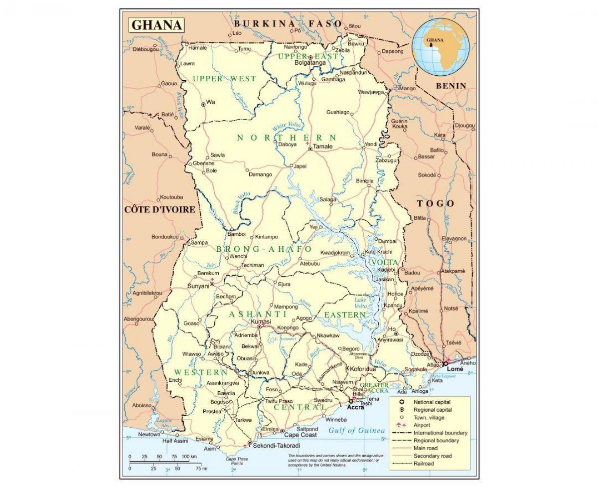 administrative Karte von ghana
