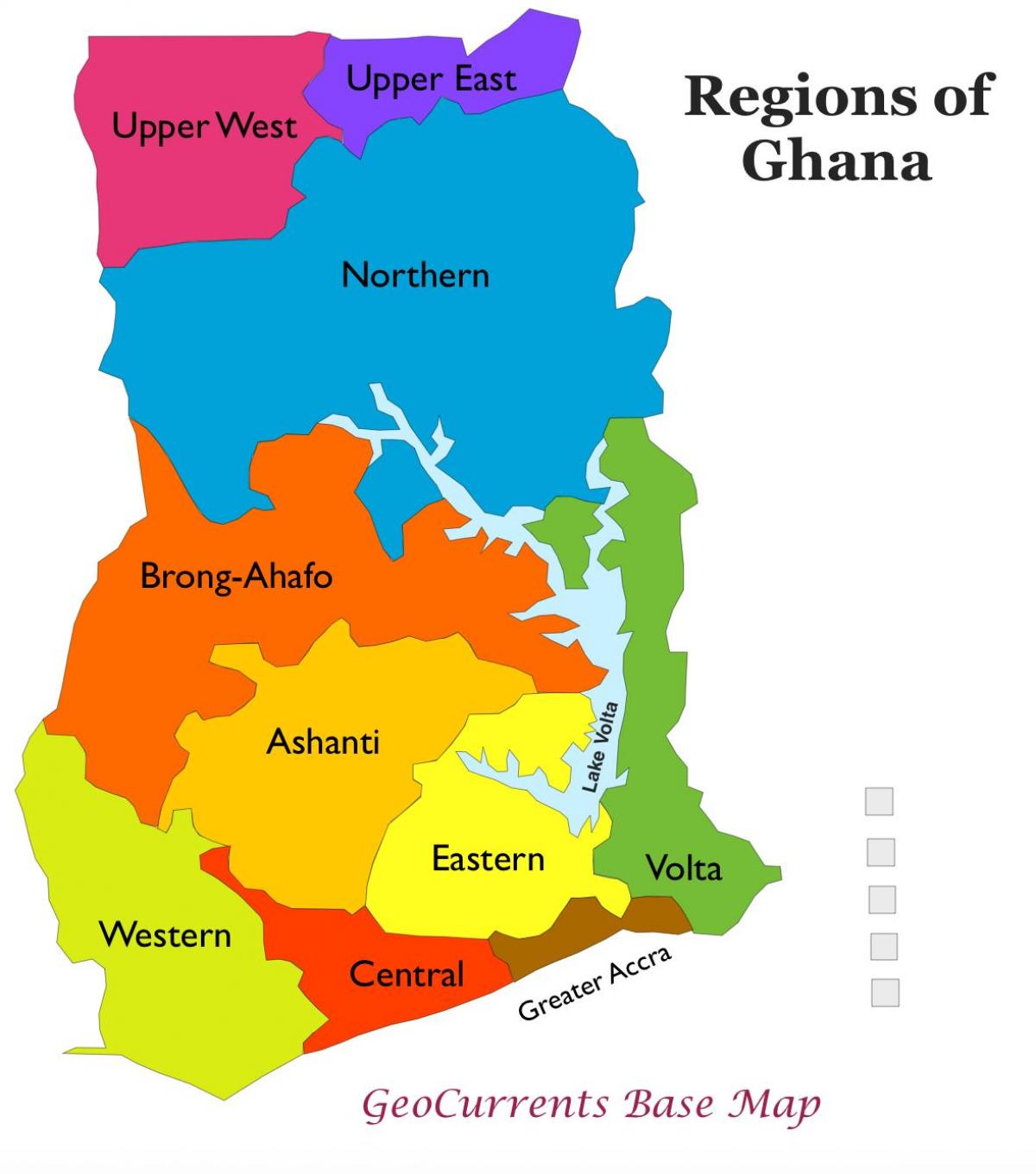 Karte von ghana mit Regionen