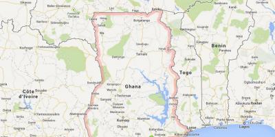 Detaillierte Karte von accra, ghana