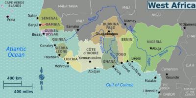 Karte von ghana west Afrika