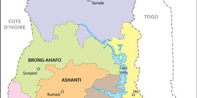 Karte der politischen ghana
