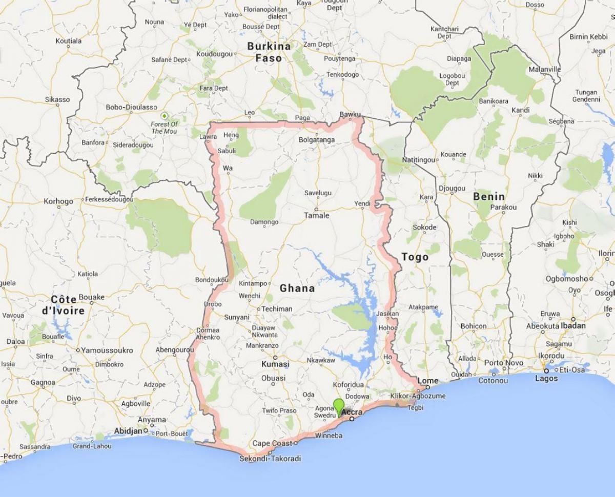 detaillierte Karte von accra, ghana