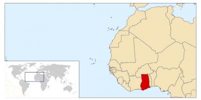 Ghana Standort auf Weltkarte